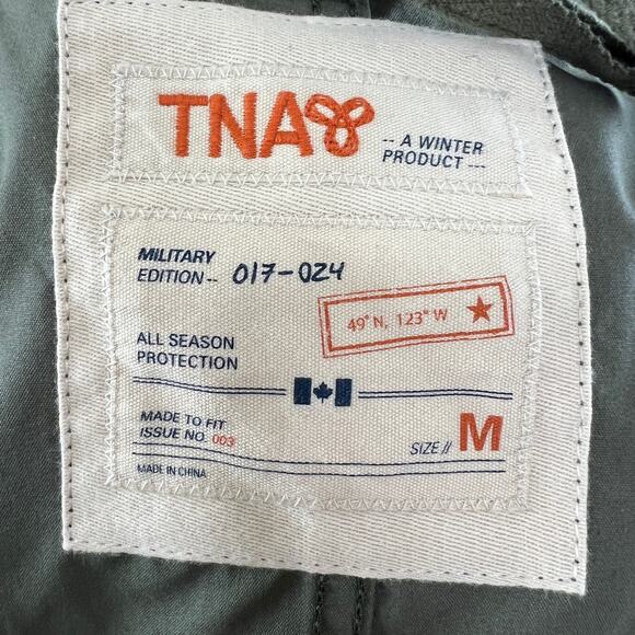 Aritzia TNA Military Edition Olive Drab Green Zip Front Hooded Jacket M Medium - Picture 6 of 7